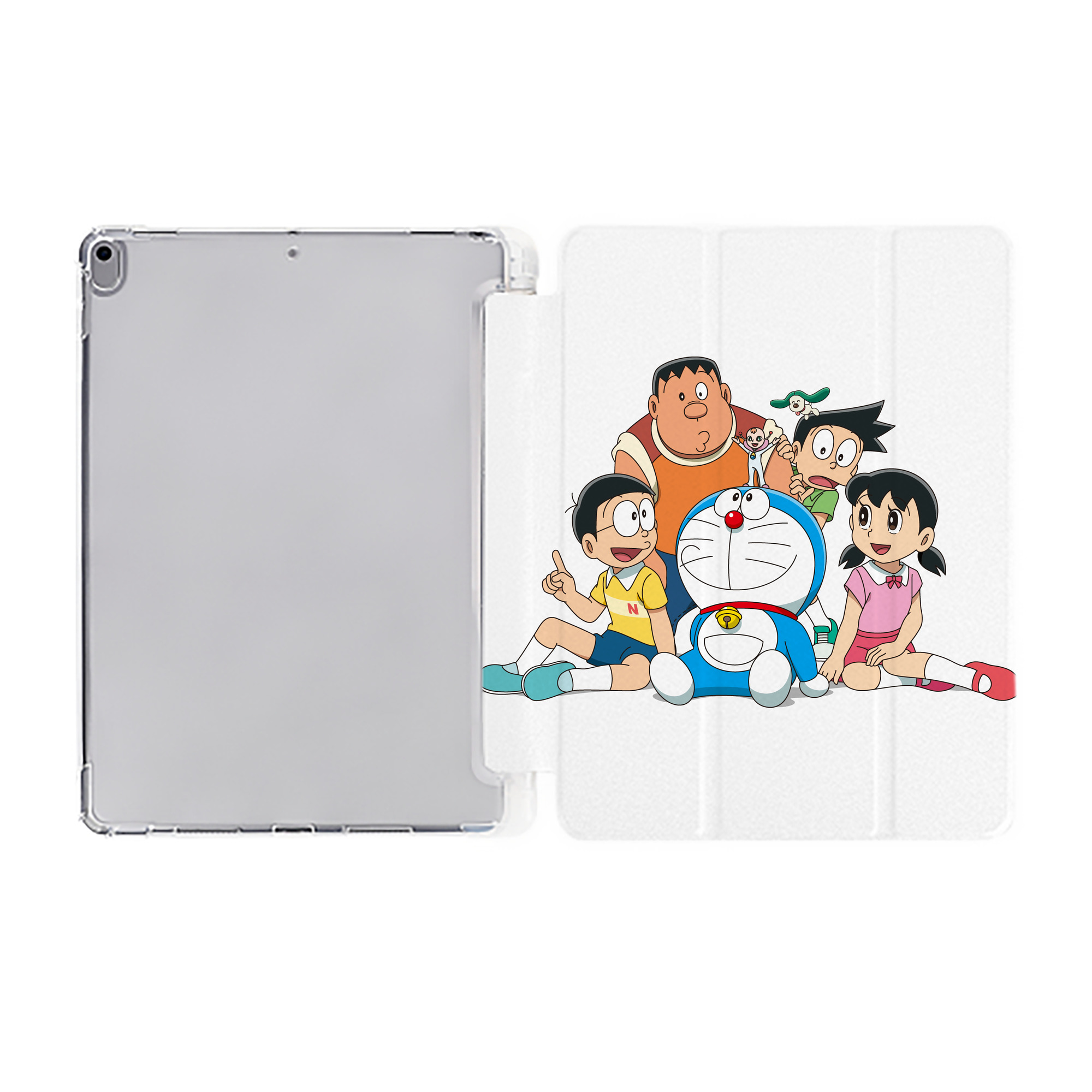 （画像用） ドラえもん Doraemon IPad ケース ペン収納付き 三つ折りスタンド PUレザー×シリコン 対応機種9.5/10.5/10.9インチ
